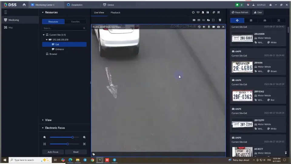 ANPR (Automatic Number Plate Recognition System) video preview
